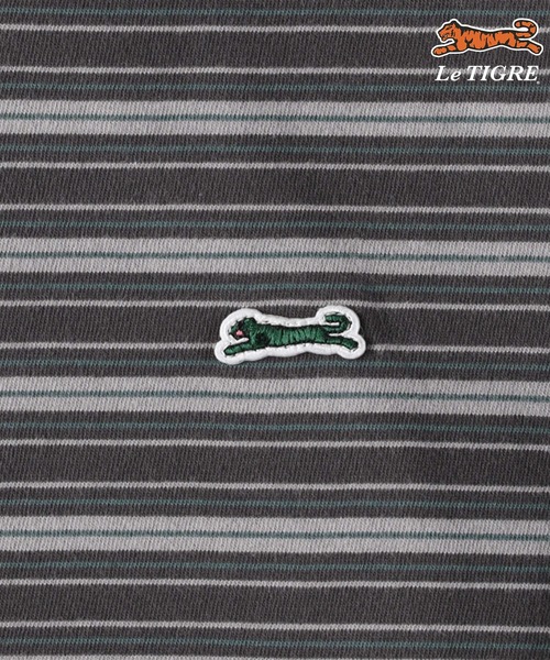 Right-on(ライトオン)の「Le TIGRE(ルティグレ)【メンズ】ワンポイントマルチボーダー長袖Tシャツ(Tシャツ/カットソー・メンズ・ブラウン/ブラック・S/M/L/XL)」の17枚目の写真