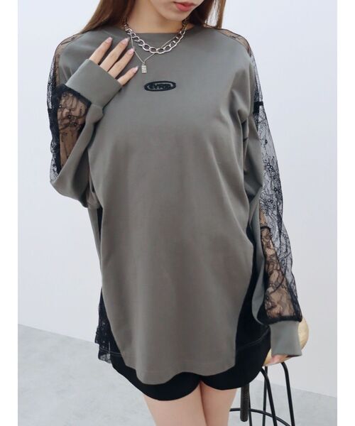 レースコンビトップスBIGロンT（Tシャツ/カットソー）｜EVRIS