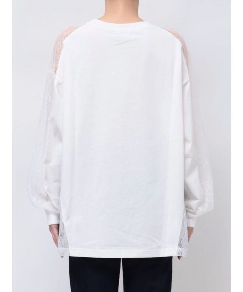 EVRIS（エヴリス）の「レースコンビトップスBIGロンT（Tシャツ/カットソー・レディース・ホワイト/ブラック/チャコールグレー・FREE）」の20枚目の写真