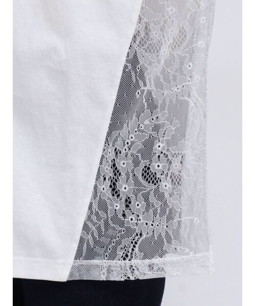 EVRIS（エヴリス）の「レースコンビトップスBIGロンT（Tシャツ/カットソー・レディース・ホワイト/ブラック/チャコールグレー・FREE）」の17枚目の写真