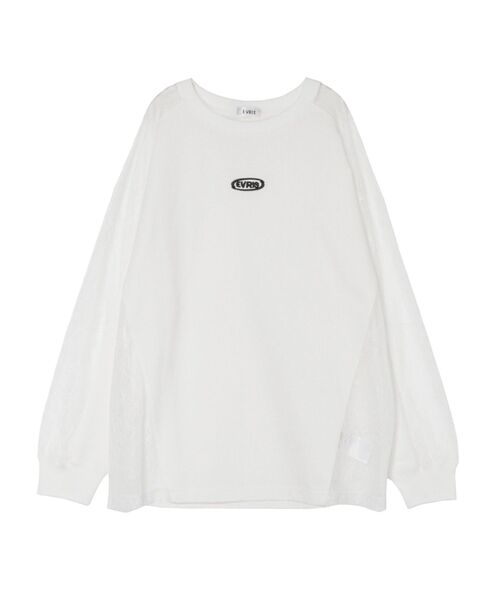 セール】レースコンビトップスBIGロンT（Tシャツ/カットソー
