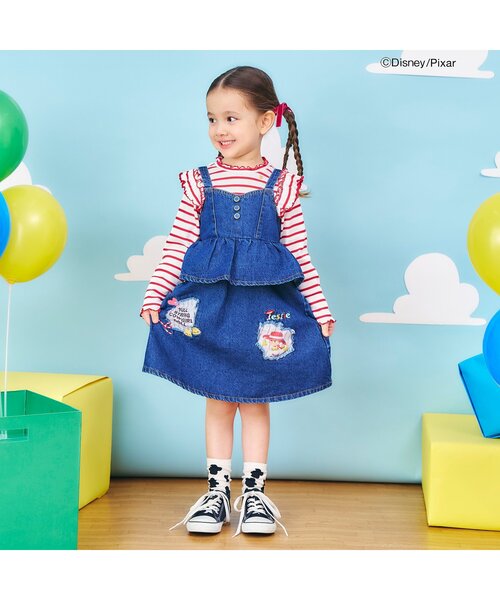 apres les cours（アプレレクール）の「【ジュニア対応】メロウリブTシャツ（Tシャツ/カットソー・キッズ・アイボリー/サックスブルー/ピンク/その他2/ドット/ネイビー・80/90/100/110/120/130/140）」の9枚目の写真