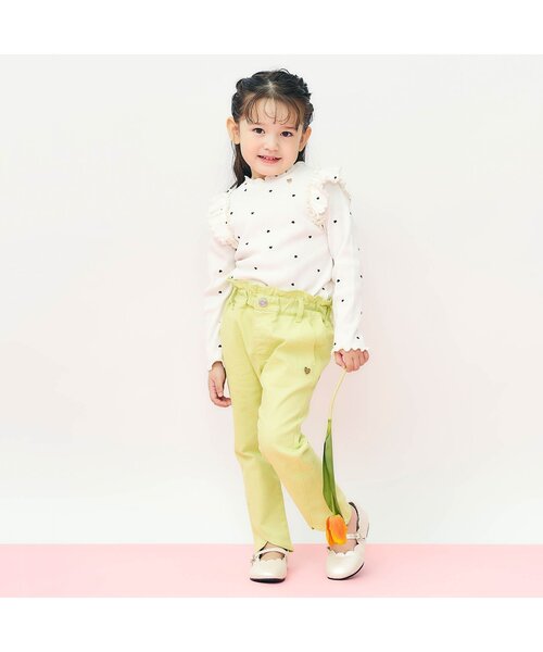 apres les cours（アプレレクール）の「【ジュニア対応】メロウリブTシャツ（Tシャツ/カットソー・キッズ・アイボリー/サックスブルー/ピンク/その他2/ドット/ネイビー・80/90/100/110/120/130/140）」の12枚目の写真