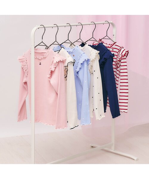 apres les cours（アプレレクール）の「【ジュニア対応】メロウリブTシャツ（Tシャツ/カットソー・キッズ・アイボリー/サックスブルー/ピンク/その他2/ドット/ネイビー・80/90/100/110/120/130/140）」の17枚目の写真