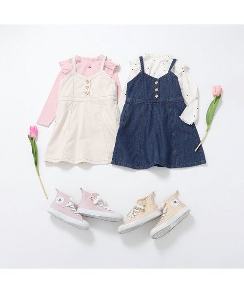 apres les cours（アプレレクール）の「【ジュニア対応】メロウリブTシャツ（Tシャツ/カットソー・キッズ・アイボリー/サックスブルー/ピンク/その他2/ドット/ネイビー・80/90/100/110/120/130/140）」の21枚目の写真