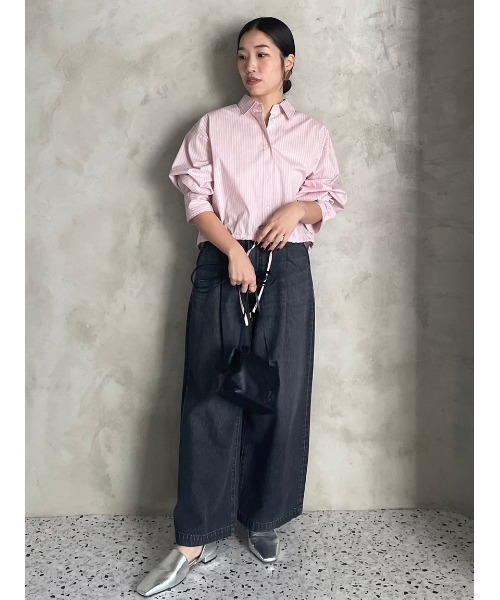 Mira Owen ルーズフィットタックバギーデニムパンツ WEB限定00サイズ】ルーズフィットタックバギーデニムパンツ