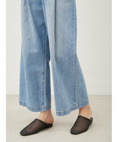 WEB限定00サイズ】ルーズフィットタックバギーデニムパンツ