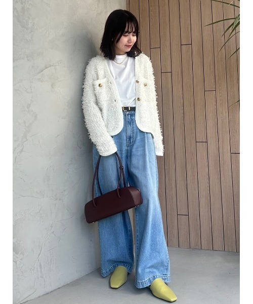 ミラオーウェン【新品】ルーズフィットタックバギーデニムパンツ　WEB限定00 WEB限定00サイズ】ルーズフィットタックバギーデニムパンツ