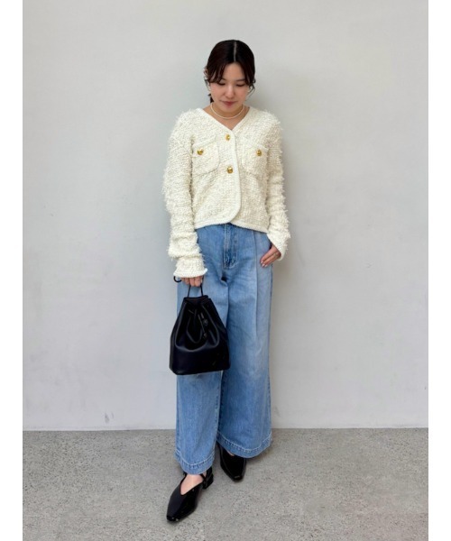 WEB限定00サイズ】ルーズフィットタックバギーデニムパンツ