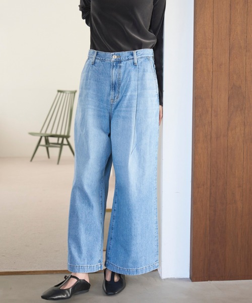 ミラ オーウェン Mila Owen ルーズフィットタックバギーデニムパンツ WEB限定00サイズ】ルーズフィットタックバギーデニムパンツ