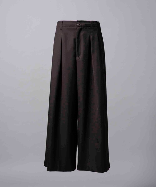 UNISEX》4 Colors Chambray Washable Wool Baggy Wide Pants/4色