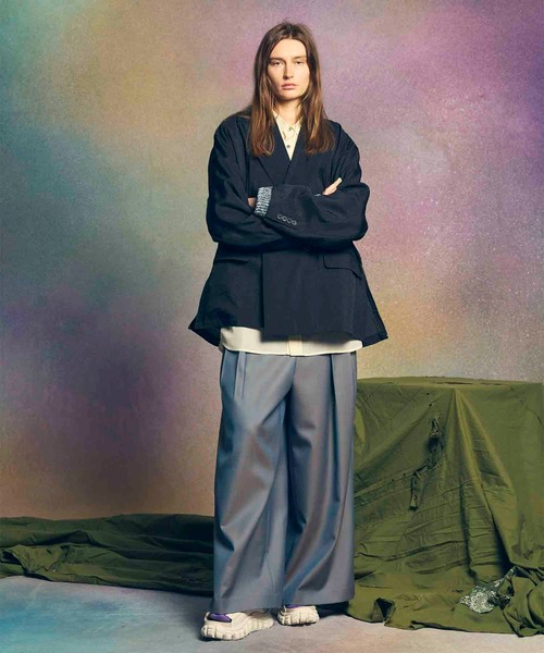 パンツ Chambray Washable Wool Baggy Wide Pants UNISEX》4 Colors Chambray Washable Wool Baggy Wide Pants/4色
