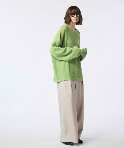 パンツ 4 Colors Chambray Wool Baggy Wide Pants 4 Colors Chambray Washable Wool Baggy Wide Pants