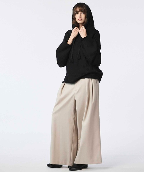 UNISEX》4 Colors Chambray Washable Wool Baggy Wide Pants/4色