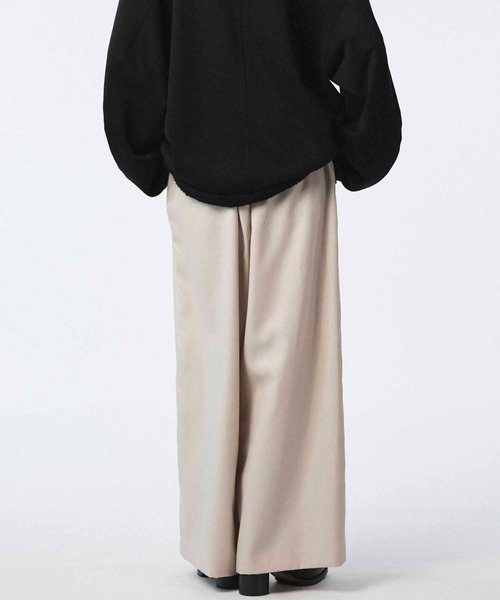 UNISEX》4 Colors Chambray Washable Wool Baggy Wide Pants/4色