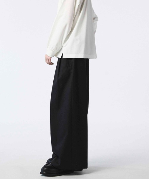 UNISEX》4 Colors Chambray Washable Wool Baggy Wide Pants/4色