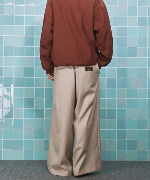 MAISON SPECIAL(メゾンスペシャル)の「《UNISEX》4 Colors Chambray Washable Wool Baggy Wide Pants/4色シャンブレーウールバギーワイドパンツ【MAISON SPECIAL/メゾンスペシャル】(スラックス・メンズ・グレー/ホワイト/ブルー/チャコールグレー/ブラック/ダークブルー・0/2/1)」の20枚目の写真