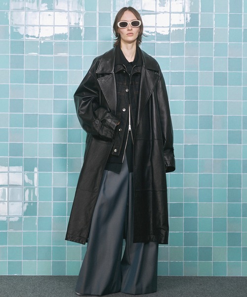 MAISON SPECIAL(メゾンスペシャル)の「《UNISEX》4 Colors Chambray Washable Wool Baggy Wide Pants/4色シャンブレーウールバギーワイドパンツ【MAISON SPECIAL/メゾンスペシャル】(スラックス・メンズ・グレー/ホワイト/ブルー/チャコールグレー/ブラック/ダークブルー・0/2/1)」の10枚目の写真