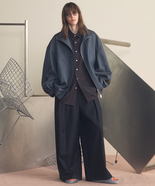 UNISEX》4 Colors Chambray Washable Wool Wide Pants/4色シャンブレー