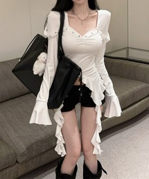 ラッフルスリーブマーメイドトップス