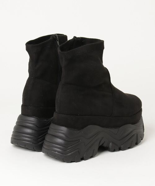 LOVEHUNTER（ラブハンター）の「LOVE HUNTER 厚底ストレッチスニーカー(2201)（スニーカー・レディース・ブラック/ブラック系その他/アイボリー・LL/3L/SS/S/M/L）」の4枚目の写真