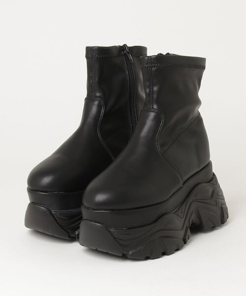 LOVEHUNTER（ラブハンター）の「LOVE HUNTER 厚底ストレッチスニーカー(2201)（スニーカー・レディース・ブラック/ブラック系その他/アイボリー・LL/3L/SS/S/M/L）」の6枚目の写真