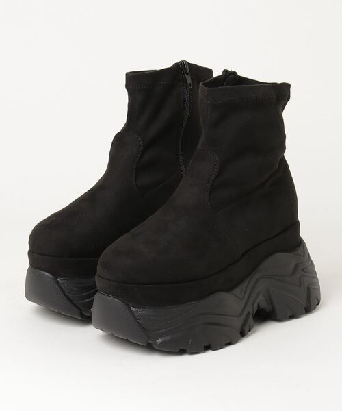 LOVEHUNTER（ラブハンター）の「LOVE HUNTER 厚底ストレッチスニーカー(2201)（スニーカー・レディース・ブラック/ブラック系その他/アイボリー・LL/3L/SS/S/M/L）」の7枚目の写真