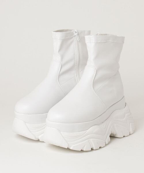 LOVEHUNTER（ラブハンター）の「LOVE HUNTER 厚底ストレッチスニーカー(2201)（スニーカー・レディース・ブラック/ブラック系その他/アイボリー・LL/3L/SS/S/M/L）」の8枚目の写真