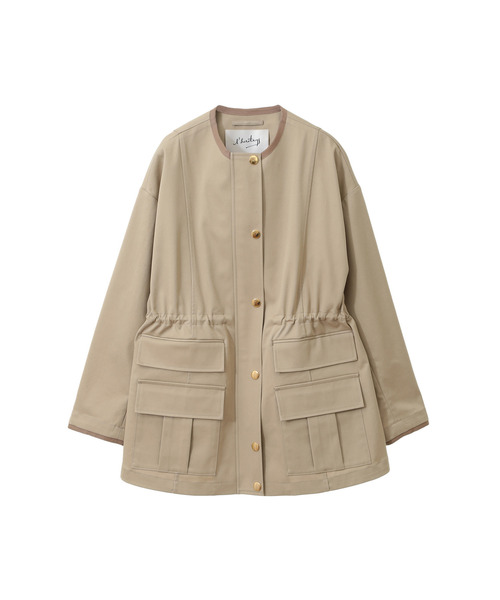 martinique(マルティニーク)の「【l’heritage martinique/レリタージュ マルティニーク】クラシックチノカバーオール(セットアップ可)(カバーオール・レディース・カーキ/ベージュ・FREE)」の2枚目の写真