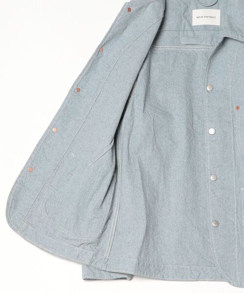 REPLAY（リプレイ）の「リサイクルコットンジャケット（セットアップモデル）（カバーオール・メンズ・ライトブルー・SMALL/MEDIUM/X-LARGE）」の3枚目の写真