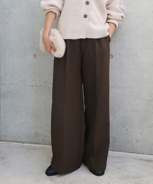新色追加】ツイルタックスラックスワイドパンツ（スラックス）｜andme