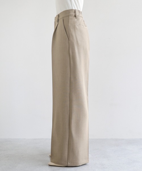 andme(アンドミー)の「【新色追加】ツイルタックスラックスワイドパンツ(スラックス・レディース・ブラック/オフホワイト/グレー/ベージュ系/ブラウン・M/L)」の21枚目の写真