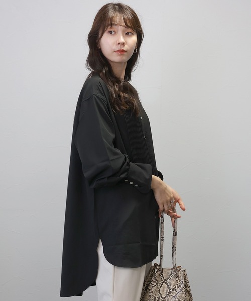 Aletta vita(アレッタビータ)の「エステルローンピンタックシャツチュニック(シャツ/ブラウス・レディース・オフホワイト/ブラック/ベージュ系その他・FREE)」の20枚目の写真
