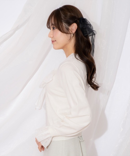 WILLSELECTION（ウィルセレクション）の「レイヤード風ボウタイニット（ニット/セーター・レディース・ベージュ/オフホワイト/イエロー/ラベンダー・FREE）」の9枚目の写真