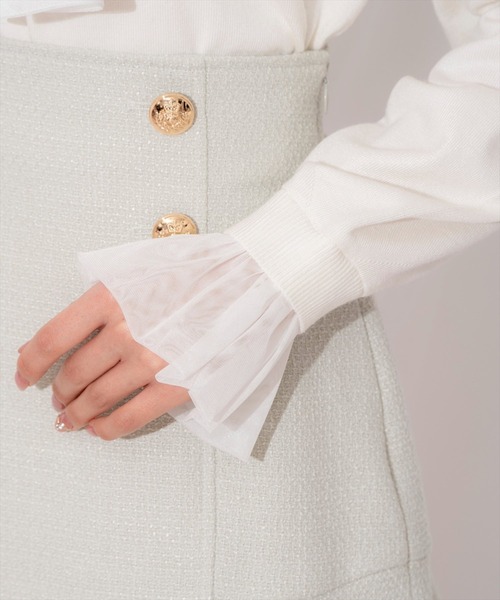 WILLSELECTION（ウィルセレクション）の「レイヤード風ボウタイニット（ニット/セーター・レディース・ベージュ/オフホワイト/イエロー/ラベンダー・FREE）」の13枚目の写真