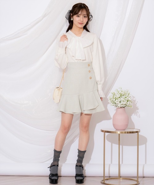 WILLSELECTION（ウィルセレクション）の「レイヤード風ボウタイニット（ニット/セーター・レディース・ベージュ/オフホワイト/イエロー/ラベンダー・FREE）」の15枚目の写真