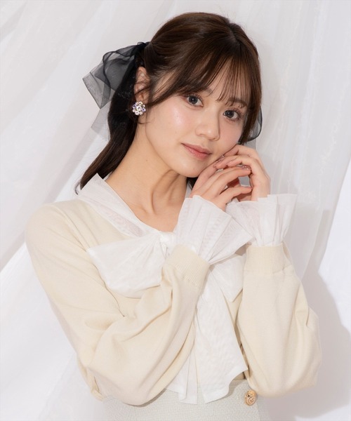 WILLSELECTION（ウィルセレクション）の「レイヤード風ボウタイニット（ニット/セーター・レディース・ベージュ/オフホワイト/イエロー/ラベンダー・FREE）」の17枚目の写真