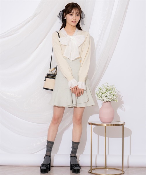 WILLSELECTION（ウィルセレクション）の「レイヤード風ボウタイニット（ニット/セーター・レディース・ベージュ/オフホワイト/イエロー/ラベンダー・FREE）」の18枚目の写真