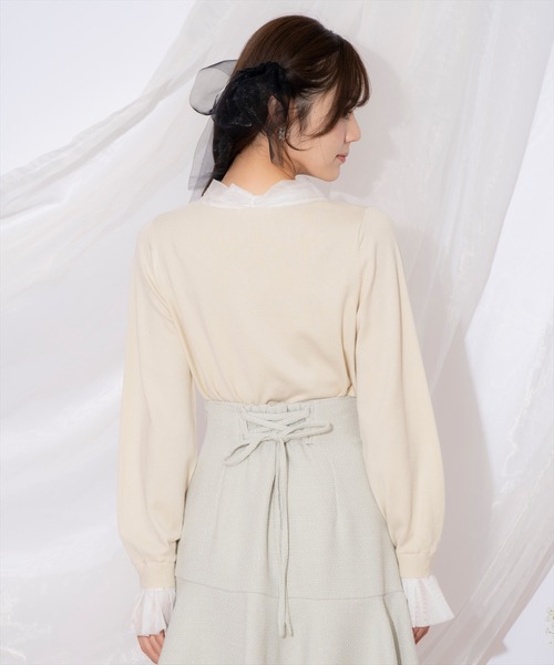 WILLSELECTION（ウィルセレクション）の「レイヤード風ボウタイニット（ニット/セーター・レディース・ベージュ/オフホワイト/イエロー/ラベンダー・FREE）」の22枚目の写真