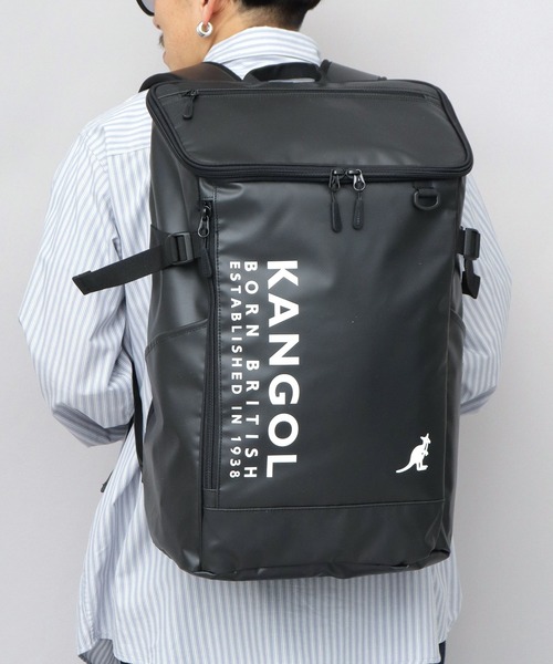 カンゴール（KANGOL）/防水ポリエステル ターポリン 大容量 ボックスバックパック A4 B4 PC収納対応モデル 防水ポリエステル ターポリン 大容量 ボックスバックパック A4・B4・PC