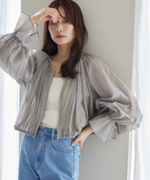 mysty woman | ギャザーシアーZIPブルゾン　322312(シャツ/ブラウス)