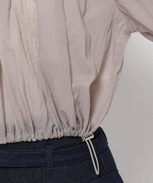 mysty woman（ミスティウーマン）の「ギャザーシアーZIPブルゾン　322312（シャツ/ブラウス・レディース・アイボリー/ブラック/グレイッシュベージュ・FREE）」の16枚目の写真