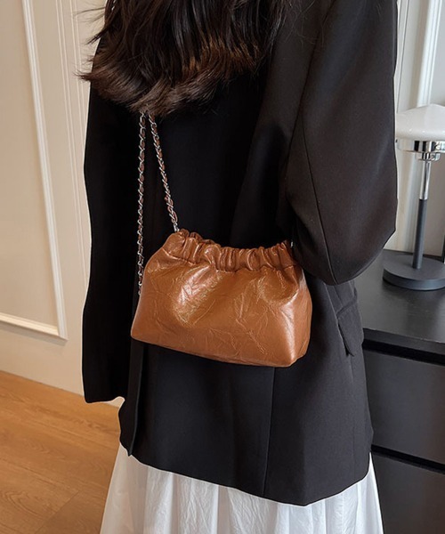 Miniministore(ミニミニストア)の「チェーンショルダーバッグ ミニ巾着バッグ(ショルダーバッグ・レディース・シルバー/アイボリー/ブラック/ブラウン・FREE)」の13枚目の写真