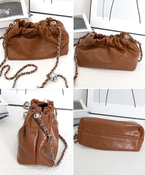 Miniministore(ミニミニストア)の「チェーンショルダーバッグ ミニ巾着バッグ(ショルダーバッグ・レディース・シルバー/アイボリー/ブラック/ブラウン・FREE)」の11枚目の写真