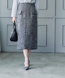 12Twelve Agenda | バーズアイブッチャーフラップデザインタイトスカート(スカート)