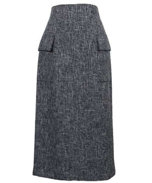 12Twelve Agenda（トゥエルブ　アジェンダ）の「バーズアイブッチャーフラップデザインタイトスカート（スカート・レディース・ネイビー/ブラック・S/M）」の9枚目の写真