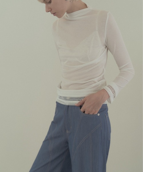 Muel Chic(ミュエルシック)の「Selk CS セルクカットソー(Tシャツ/カットソー・レディース・ホワイト/スカイブルー/ブラック/グリーン・FREE)」の2枚目の写真