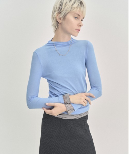 Muel Chic(ミュエルシック)の「Selk CS セルクカットソー(Tシャツ/カットソー・レディース・ホワイト/スカイブルー/ブラック/グリーン・FREE)」の6枚目の写真