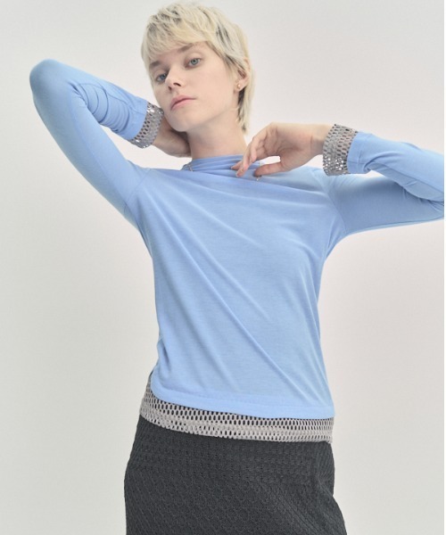 Muel Chic(ミュエルシック)の「Selk CS セルクカットソー(Tシャツ/カットソー・レディース・ホワイト/スカイブルー/ブラック/グリーン・FREE)」の9枚目の写真
