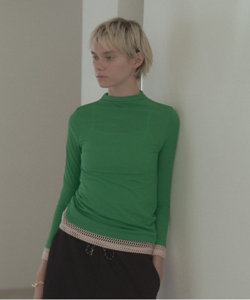 Muel Chic(ミュエルシック)の「Selk CS セルクカットソー(Tシャツ/カットソー・レディース・ホワイト/スカイブルー/ブラック/グリーン・FREE)」の13枚目の写真